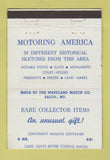 Matchbook Cover Motoring America Sketches Baltimore MD Maryland Match 40 Strike