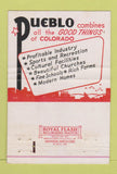 Matchbook Cover - Pueblo Colorado Tourism WEAR 40 Strike