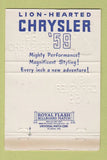 Matchbook Cover - 1959 Chrysler Imperial Motors Cleveland OH WEAR 40 Strike