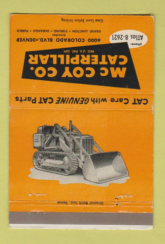 Matchbook Cover - McCoy Caterpillar Sterling Durango Colorado  40 Strike