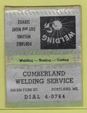 Matchbook Cover - Cumberland Welding Portland ME WORN BOBTAIL 40 Strike