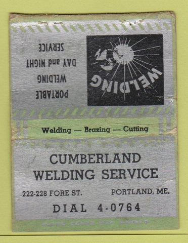 Matchbook Cover - Cumberland Welding Portland ME WORN BOBTAIL 40 Strike