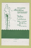 Matchbook Cover - Miller's Restaurant Denver Colorado 40 Stick
