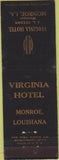 Matchbook Cover - Virginia Hotel Monroe LA