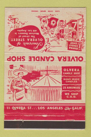 Matchbook Cover - Olvera Candle Shop Los Angeles CA WEAR 40 Strike