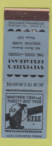 Matchbook Cover - Sylvester's Restaurant Shelton CT MERCHANTS