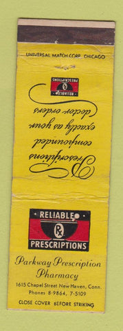 Matchbook Cover - Parkway Drug Store New Haven CT WORN