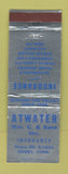 Matchbook Cover - Atwater Insurance Derby CT