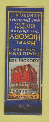 Matchbook Cover - Hotel Hickory NC