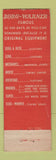 Matchbook Cover - Brog Warner Motor Supply  clutches timing chains