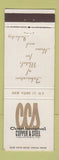 Matchbook Cover - Continental Copper Steel New York City
