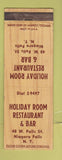 Matchbook Cover - Holiday Room Restaurant Bar Niagara Falls NY