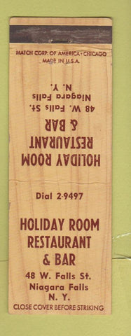 Matchbook Cover - Holiday Room Restaurant Bar Niagara Falls NY