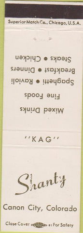Matchbook Cover - Shanty Canon City CO girlie back