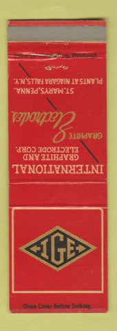 Matchbook Cover - International Graphite Electrodes St Marys PA Niagara Falls NY
