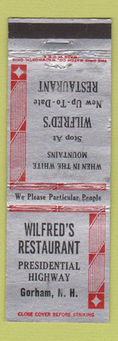 Matchbook Cover - Wilfred's Restaurant Gorham NH WORN