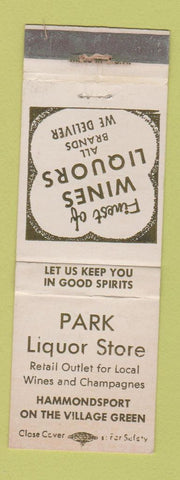 Matchbook Cover - Park Liquor Store Hammondsport NY WEAR