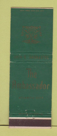 Matchbook Cover - The Ambassador Hotel Atlantic City NJ #2 GREEN