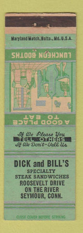 Matchbook Cover - Dick and Bill's Restaurant Seymour CT WEAR