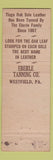 Matchbook Cover - Tioga Oak Leather Shoe Repair Shelton KY