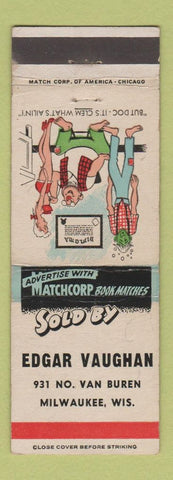 Matchbook Cover - Match Corp Hillbilly Edgar Vaughan Milwaukee WI
