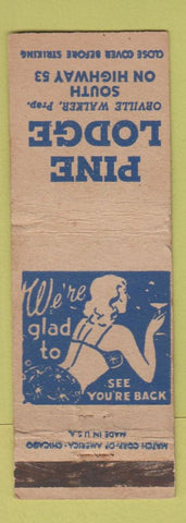 Matchbook Cover - Pine Lodge girlie WORN