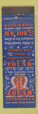 Matchbook Cover - Zolar Astrologer astrology WEAR