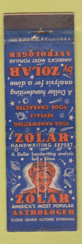 Matchbook Cover - Zolar Astrologer astrology WEAR