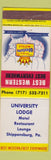 Matchbook Cover - University Lodge Shippensburg PA