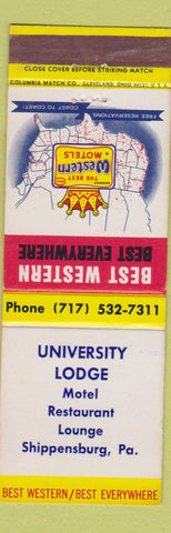 Matchbook Cover - University Lodge Shippensburg PA