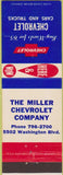 Matchbook Cover - 1965 Chevrolet Miller NO TOWN