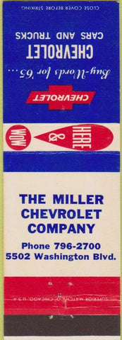 Matchbook Cover - 1965 Chevrolet Miller NO TOWN
