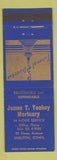 Matchbook Cover - James Toohey Funeral Home Mortuary Shelton CT