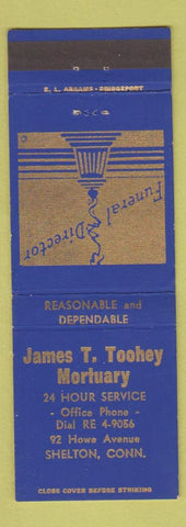 Matchbook Cover - James Toohey Funeral Home Mortuary Shelton CT
