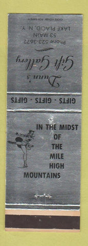 Matchbook Cover - Dunn's Gift Gallery Lake Placid NY girlie