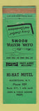 Matchbook Cover - HI Hat Motel Watertown NY low phone # WEAR