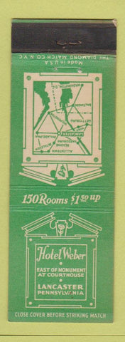 Matchbook Cover - Hotel Weber Lancaster PA