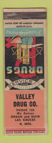 Matchbook Cover - Valley Drug Company Las Cruces NM low phone # WEAR