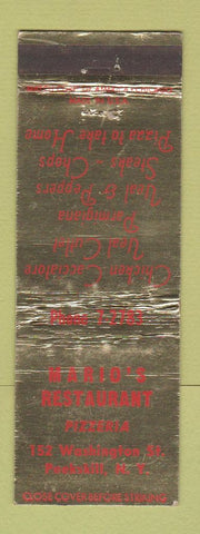 Matchbook Cover - Mario's Restaurant Peekskill NY