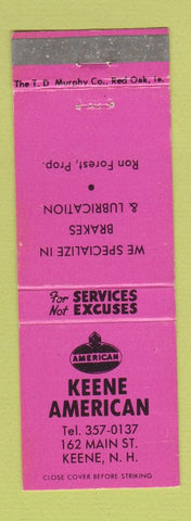 Matchbook Cover - Keene American Standard oil gas NH