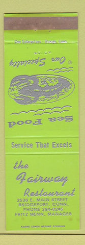 Matchbook Cover - The Fairway Restaurant Bridgeport CT GREEN WEAR