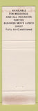 Matchbook Cover - The Fairway Restaurant Bridgeport CT GREEN WEAR