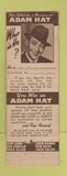 Matchbook Cover - Adam Hats Celebrity Back