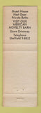Matchbook Cover - F2 Restaurant Coffee Shop Sheffield MA