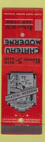 Matchbook Cover - Chateau Moderene New York City feature Deco