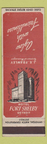Matchbook Cover - Hotel Fort Shelby Detroit MI