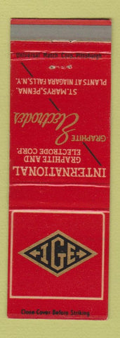 Matchbook Cover - International Graphite Electrode St Marys PA Niagara Falls NY