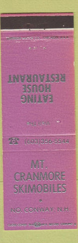 Matchbook Cover - Mount Cranmore Snowmobiles North Conway NH Eating House PURPLE