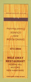 Matchbook Cover - Mile Away Restaurant Milford NH