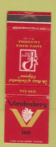 Matchbook Cover - Vandenburg Inn Santa Maria CA WEAR